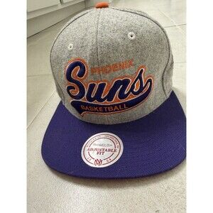 Phoenix Suns Hat Mitchell Ness Hardwood Classics Script Snapback Retro